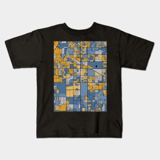 Surrey Map Pattern in Blue & Gold Kids T-Shirt